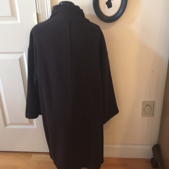 NEW MAN collection France size 6 unusual long jacket side button cranberry  NWT - Picture 3 of 8